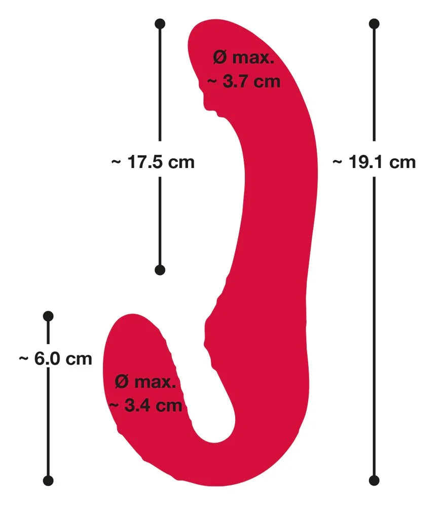 Vibrator "RC Strapless Strap-On 3" aus Silikon - mit Doppelvibrator 19.1 cm (rot) - loveiu.ch