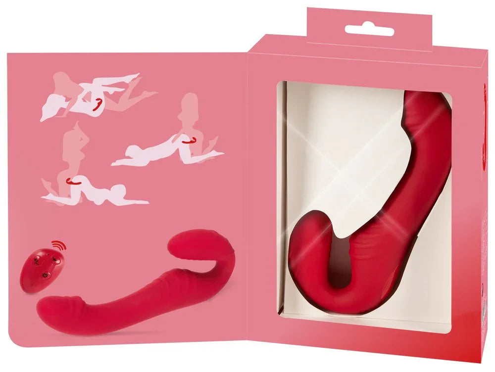 Vibrator "RC Strapless Strap-On 3" aus Silikon - mit Doppelvibrator 19.1 cm (rot) - loveiu.ch