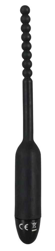 Schwarzer Vibrator mit Perlenkette für intime Genussmomente