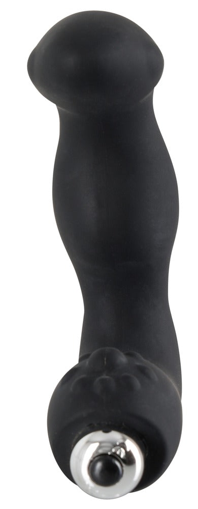 Silicone prostate vibrator - with vibrating egg Ø 3.3 cm (black)