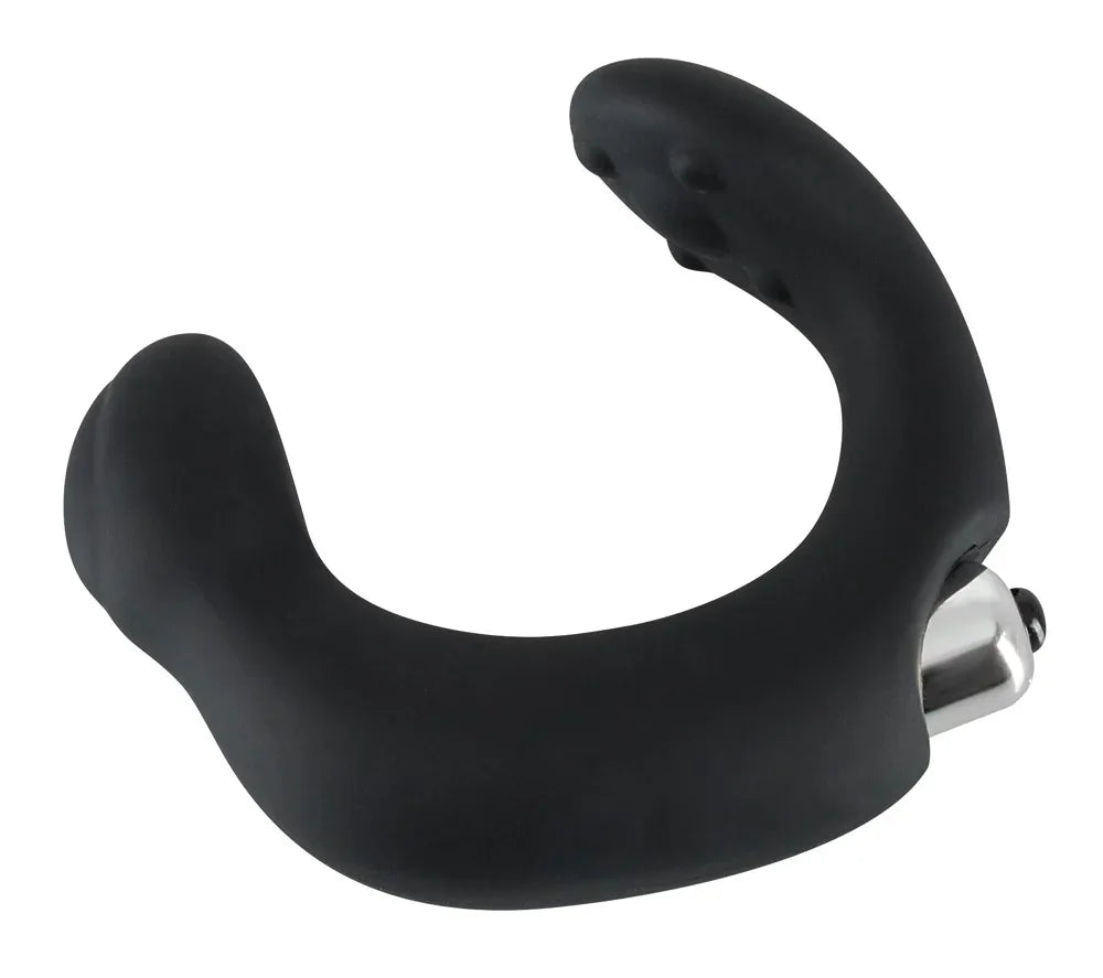 Schwarzer Vibrator mit Silikonoberfläche und Metallanschluss für intensives Liebesleben