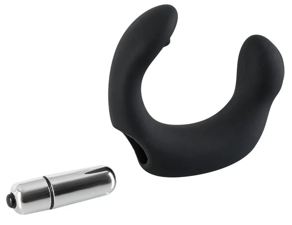 Schwarzer Silikon-Vibrator mit separatem Metall-Motor für intime Stimulation
