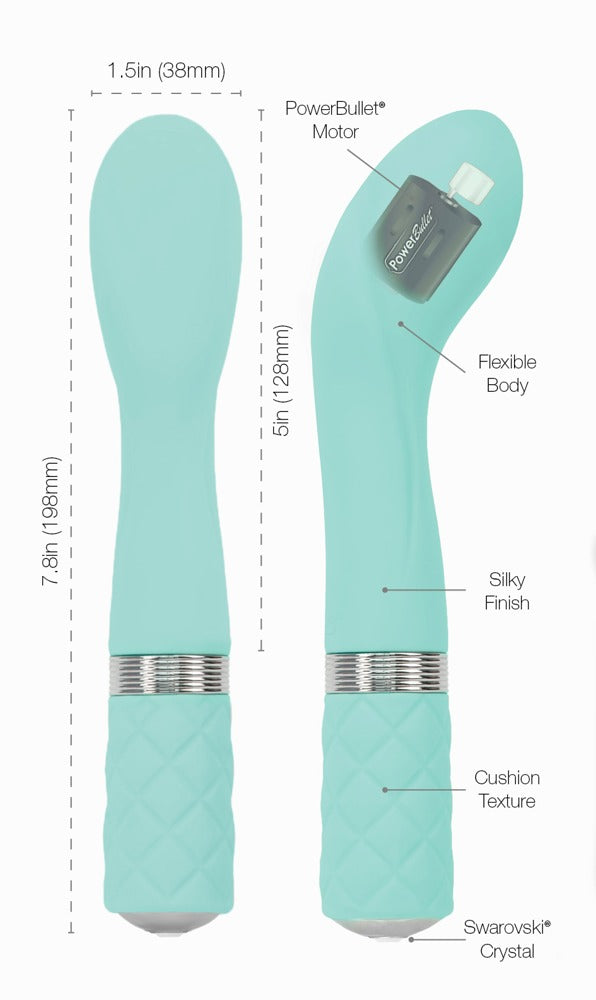 Sassy Special Edition vibrator with Swarovski® crystal - 20 cm (turquoise)