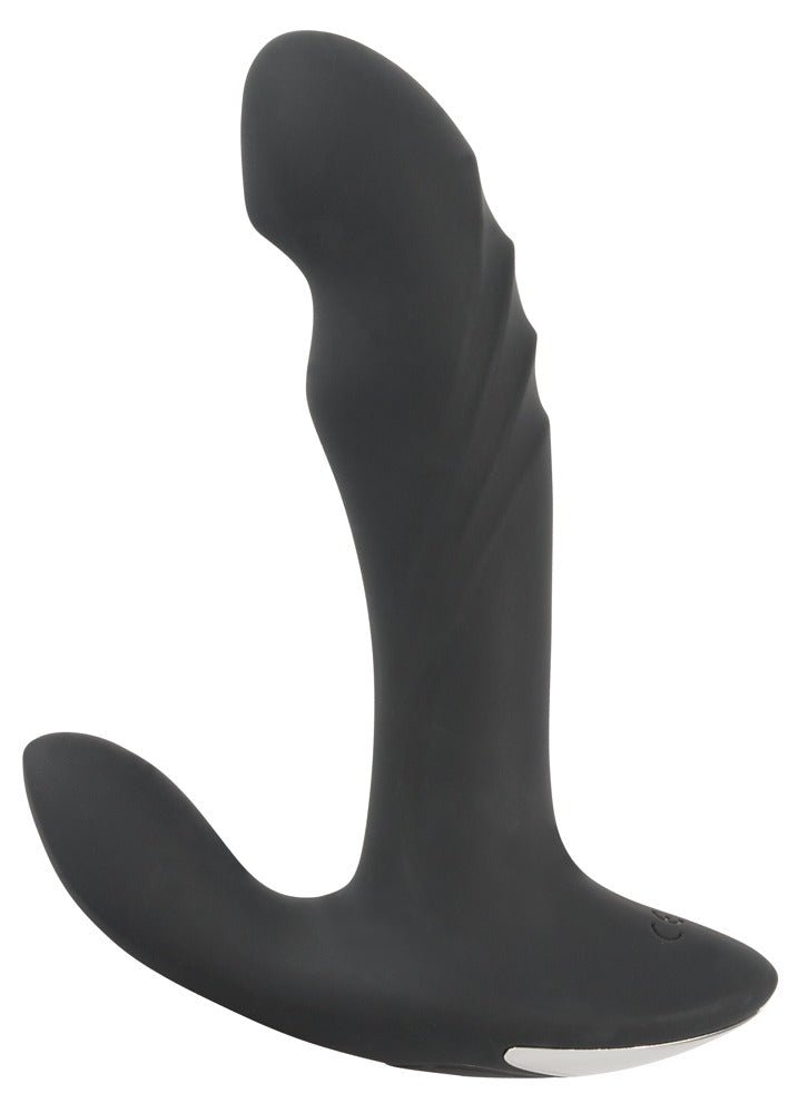 Silicone Anal Vibrator "Plug 3 Functions" - with Rotation & Pulsating Function Ø 3.4cm (Black)