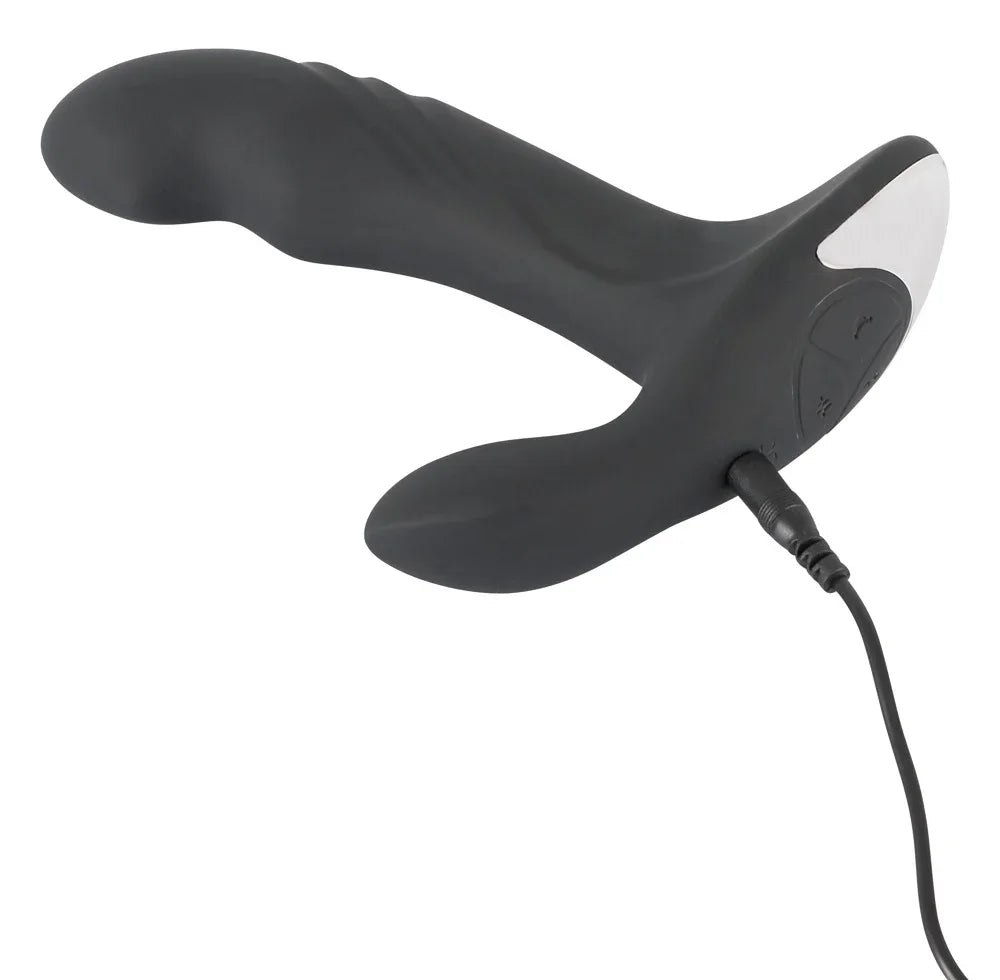 Schwarzer G-Punkt-Vibrator mit Klitorissimulation und Ladekabel für intensives Liebesleben