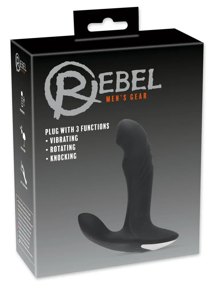 Rebel Men's Gear Analplug mit Vibration, Rotation & Klopf-Funktion – diskret & für alle Sexualitäten