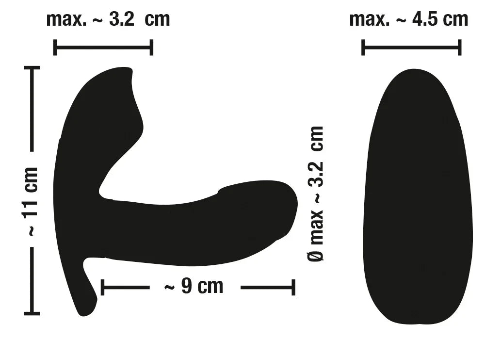 Vibrator mit Maßen: 11 cm Länge, max. 4,5 cm Breite – ideal für intime Momente