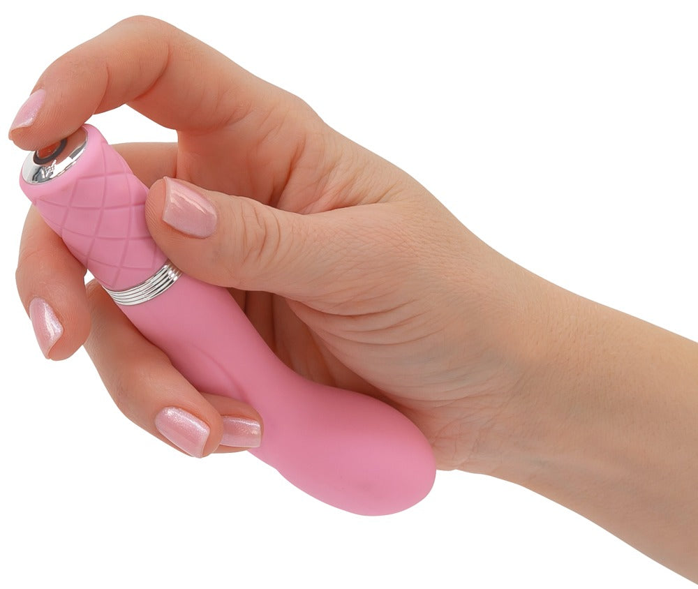 Vibrator "Racy Luxurious Mini Massager" with Swarovski® stone - 12.7 cm (pink)