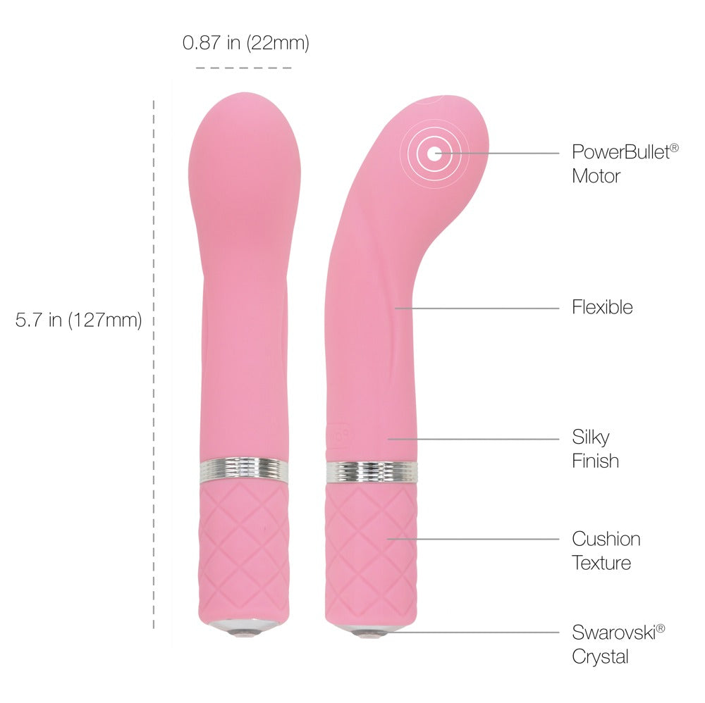 Vibrator "Racy Luxurious Mini Massager" with Swarovski® stone - 12.7 cm (pink)
