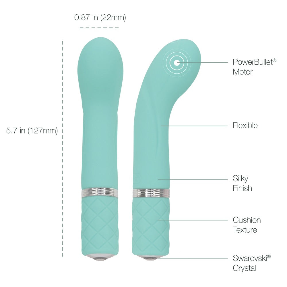 Mini vibromasseur masseur luxueux Racy avec pierre Swarovski® - 12,7 cm (turquoise)