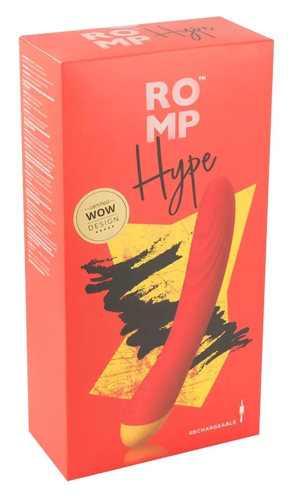 Roter ROMP Hype Vibrator in Verpackung, wiederaufladbar, WOW Design