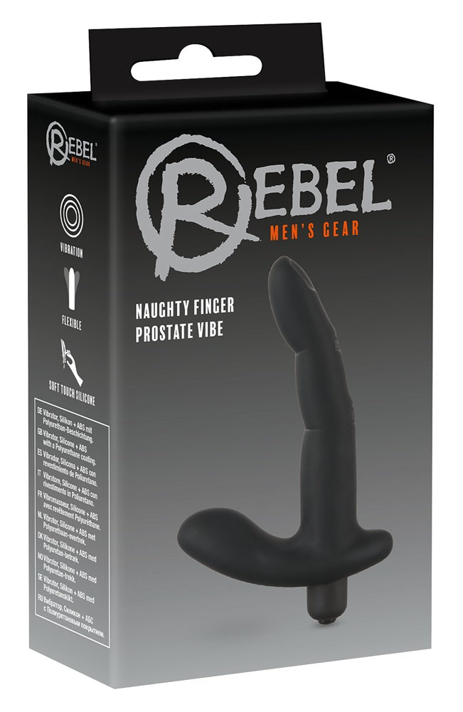 Silicone Prostate Vibrator "Naughty Finger" Ø 2.5 cm (black)