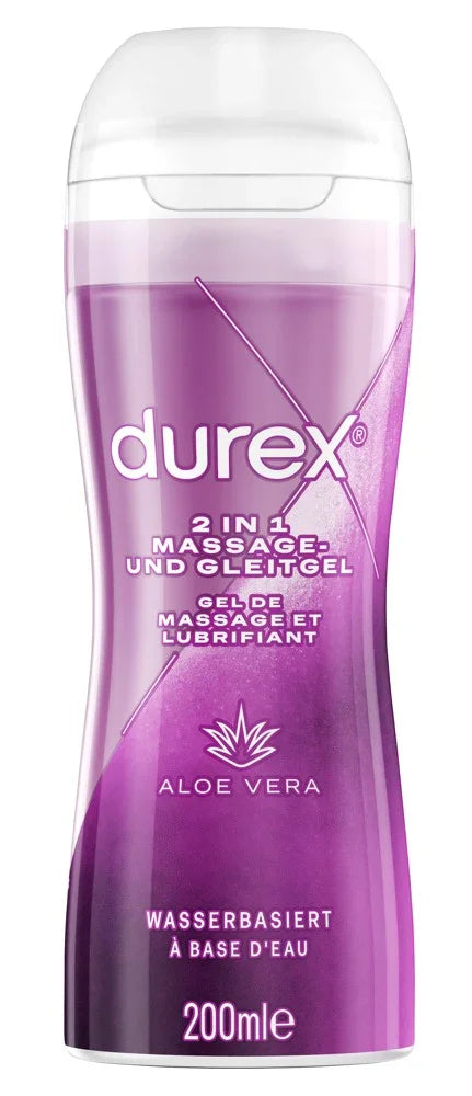 Durex 2-in-1 Massage- und Gleitgel mit Aloe Vera, 200ml, wasserbasiertes Intimgel