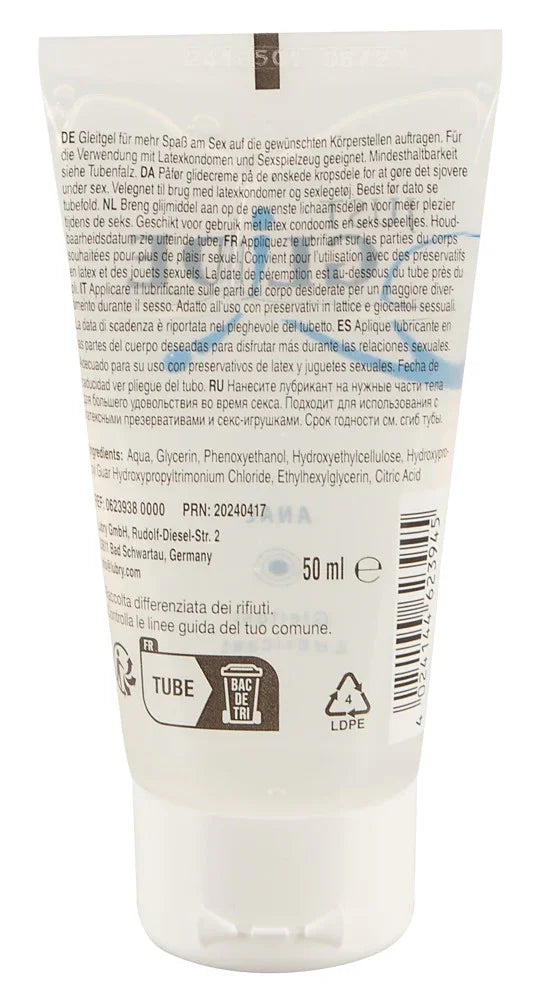 Transparente Gleitgel-Tube 50 ml mit Aufdruck, geeignet für Latexkondome und Intimspielzeug