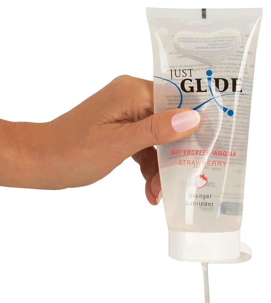 Just Glide Erdbeer-Gleitgel, wasserbasiertes Lubricant für intensives Liebesleben