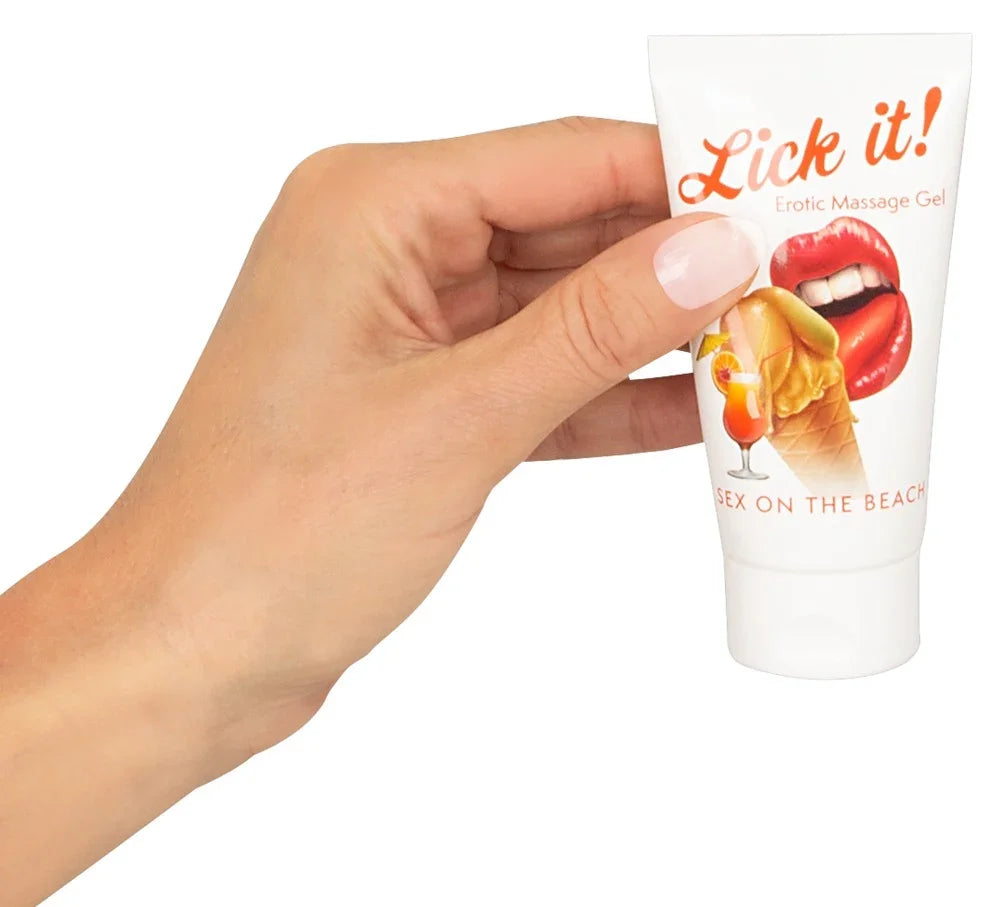 Erotisches Massagegel 'Lick it! Sex on the Beach' – Gleitgel für Paare, diskret & mit Geschmack