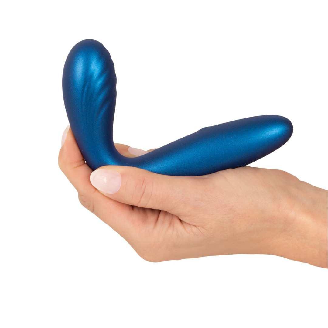 G-Punkt Vibrator aus Silikon - mit gebogener Rillen-Massagekopf 18 cm (blau) - loveiu.ch