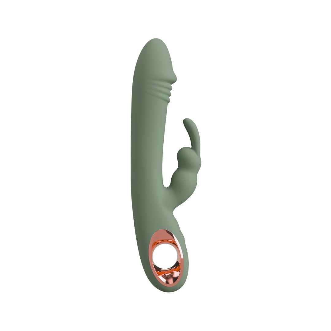 Rabbit-Vibrator "Slim Rabbit " aus Silikon 21.3 cm (Grün) - loveiu.ch