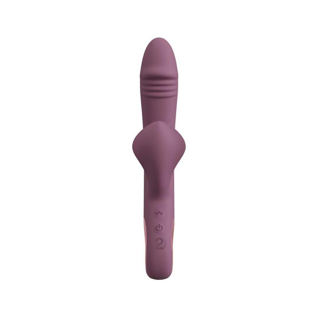 Vibrator "Slim Triple Plum" aus Silikon - dreifache Stimulation 21.4 cm (Violett) - loveiu.ch