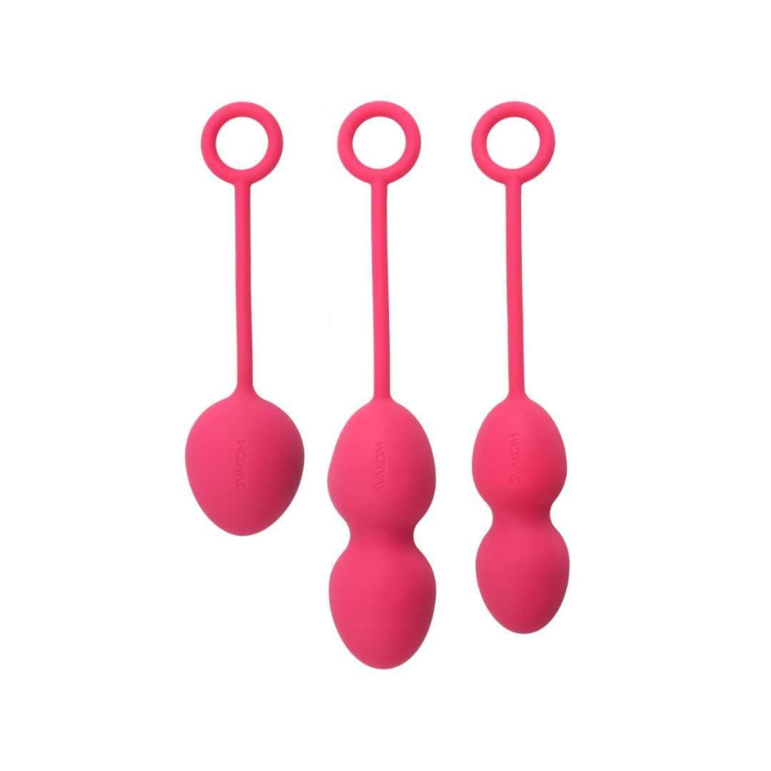 Liebeskugeln "Nova" aus Silikon - Beckenbodentraining im 3er Set (pink) - loveiu.ch