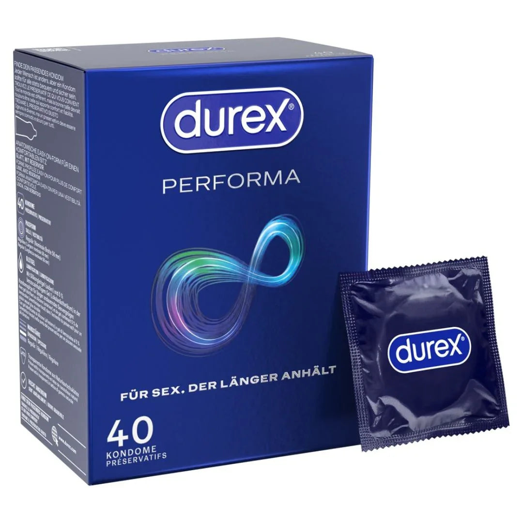 Kondome "Performa" Naturkautschuklatex - Verzögernd (56 mm/40 Stk.) von Durex
