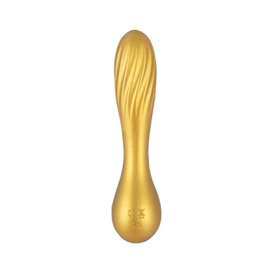 Vibrator "Flexible Swirl" aus Silikon - mit beweglichem Rillenkopf 16 cm (gelb) - loveiu.ch