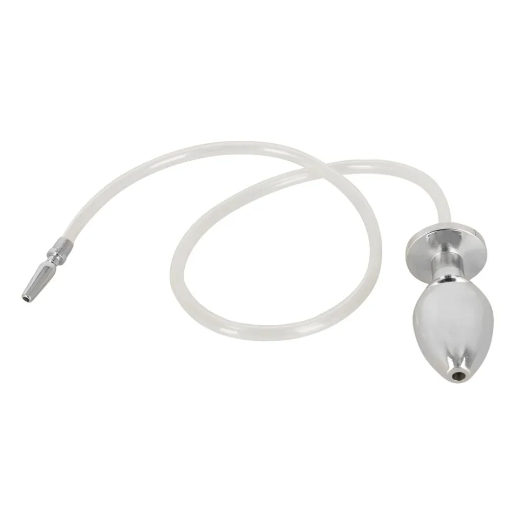 Penisplug / Analplug "Piss To Ass Plug" aus Silikon & Edelstahl (silber) - loveiu.ch