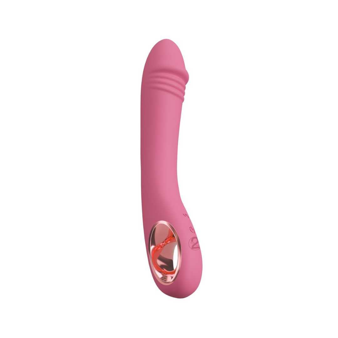 G-Punkt Vibrator "Slim G-Spot" aus Silikon - mit Ring-Griff 21.4 cm (Pink) - loveiu.ch