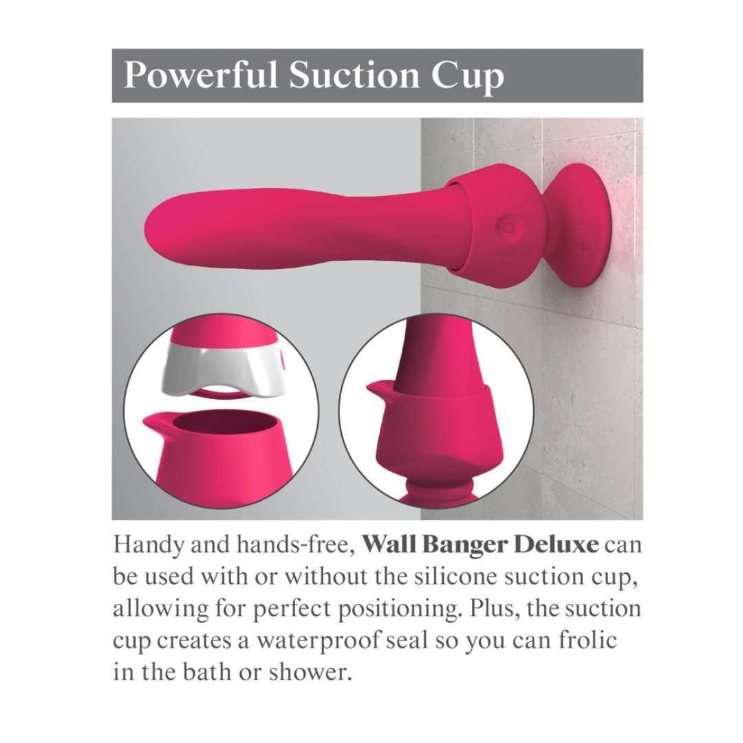 Vibrator "Wall banger deluxe" - abnehmbarer Saugfuss & Fernbedienung 19 cm (pink) - loveiu.ch