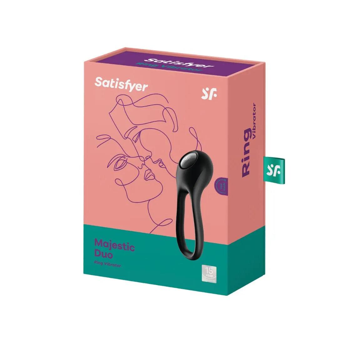 SATISFYER Penis- und Hodenring "Majestic Duo Ring Vibrator" mit Vibration (schwarz) - loveiu.ch
