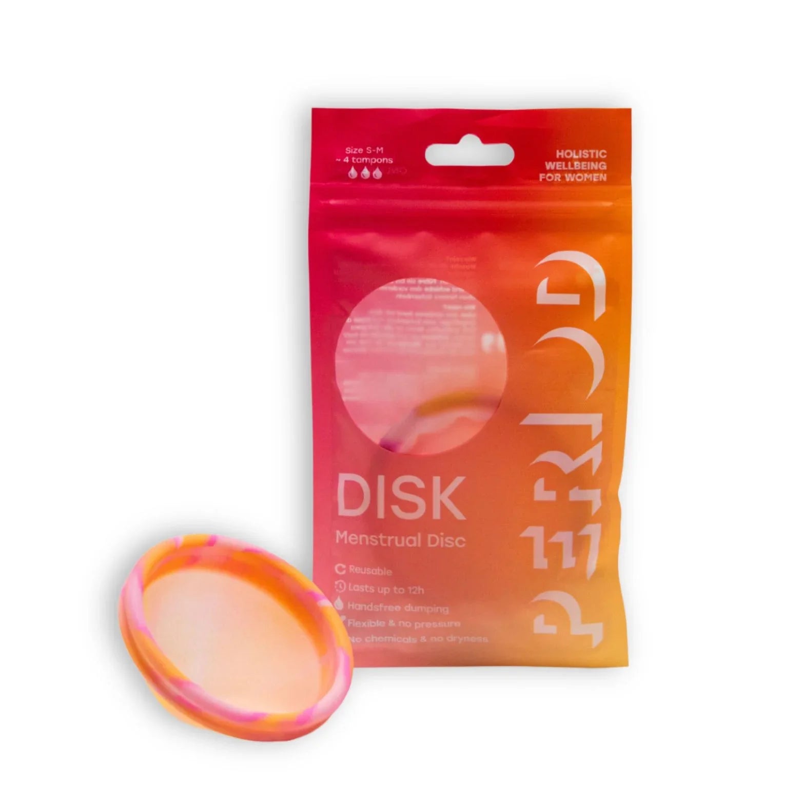 Wiederverwendbare Menstruationsdisk in Orange-Pink, Größe S-M, für Frauen, diskret und chemikalienfrei
