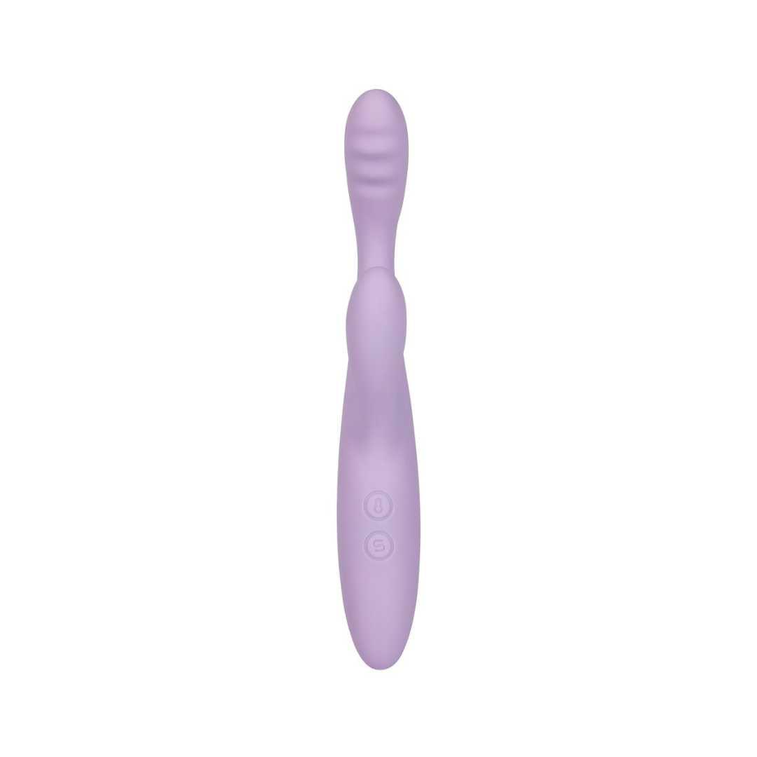 Vibrator mit Klitorisreizer "Cici+ 2" aus Silikon - mit geriffeltem Massagekopf 17.8 cm (lila) - loveiu.ch