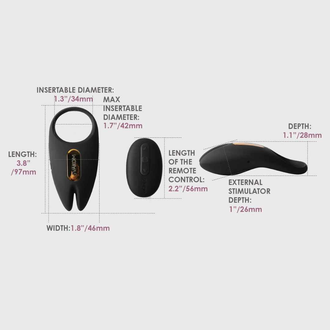 Penisring "Winni 2" aus Silikon - mit Fernbedienung Ø 3 cm (schwarz) - loveiu.ch