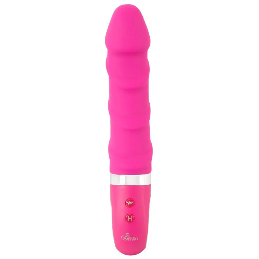 Vibrator „Warming Soft“ aus Liquid-Silikon mit Heizfunktion – 22,8 cm (Pink)