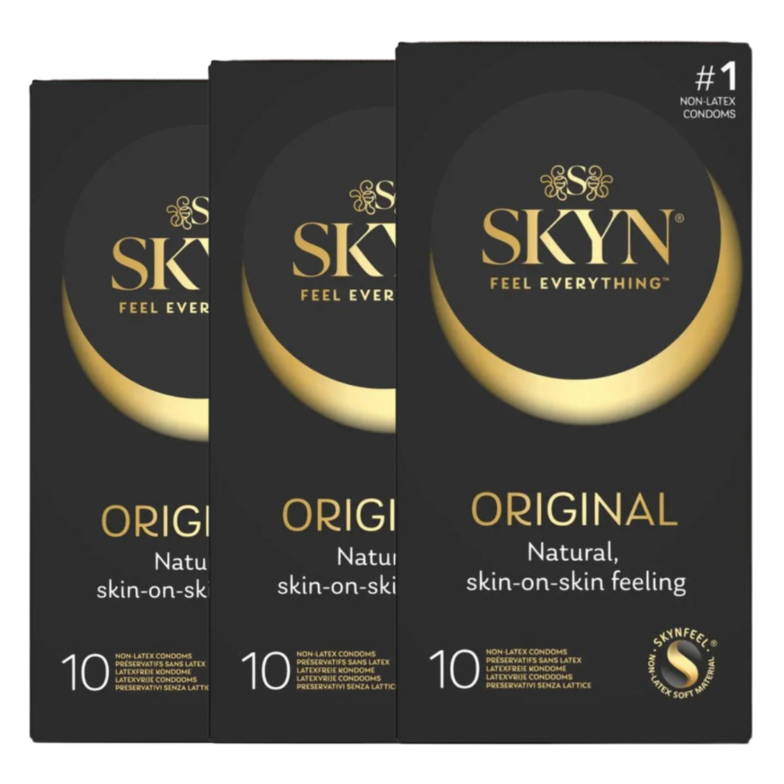 3-pack "Original" condoms - latex-free & vegan (Ø 53 mm/3x10 pcs.) by SKYN