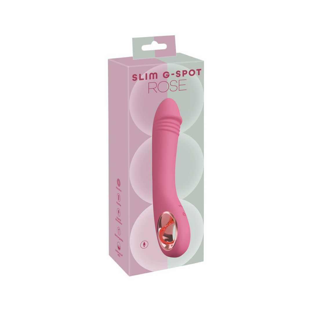 G-Punkt Vibrator "Slim G-Spot" aus Silikon - mit Ring-Griff 21.4 cm (Pink) - loveiu.ch