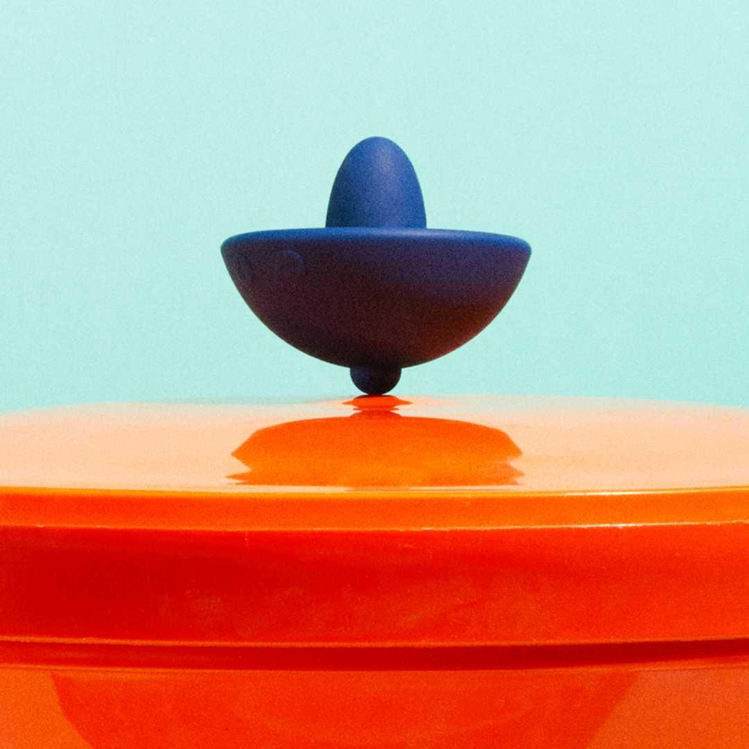 Auflegevibrator "Toupie Puissante" aus medizinischem Silikon - im Spinner-Design (blau) - loveiu.ch