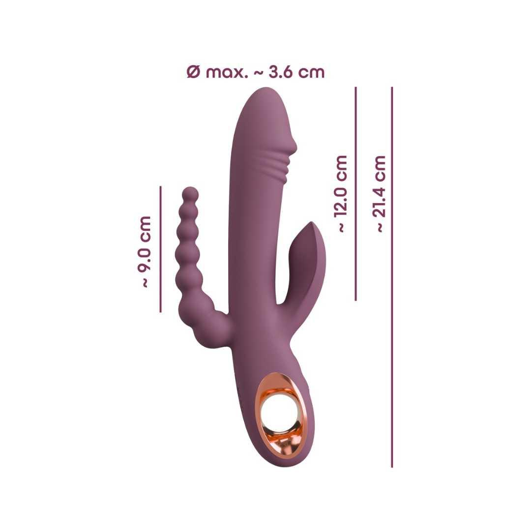 Vibrator "Slim Triple Plum" aus Silikon - dreifache Stimulation 21.4 cm (Violett) - loveiu.ch
