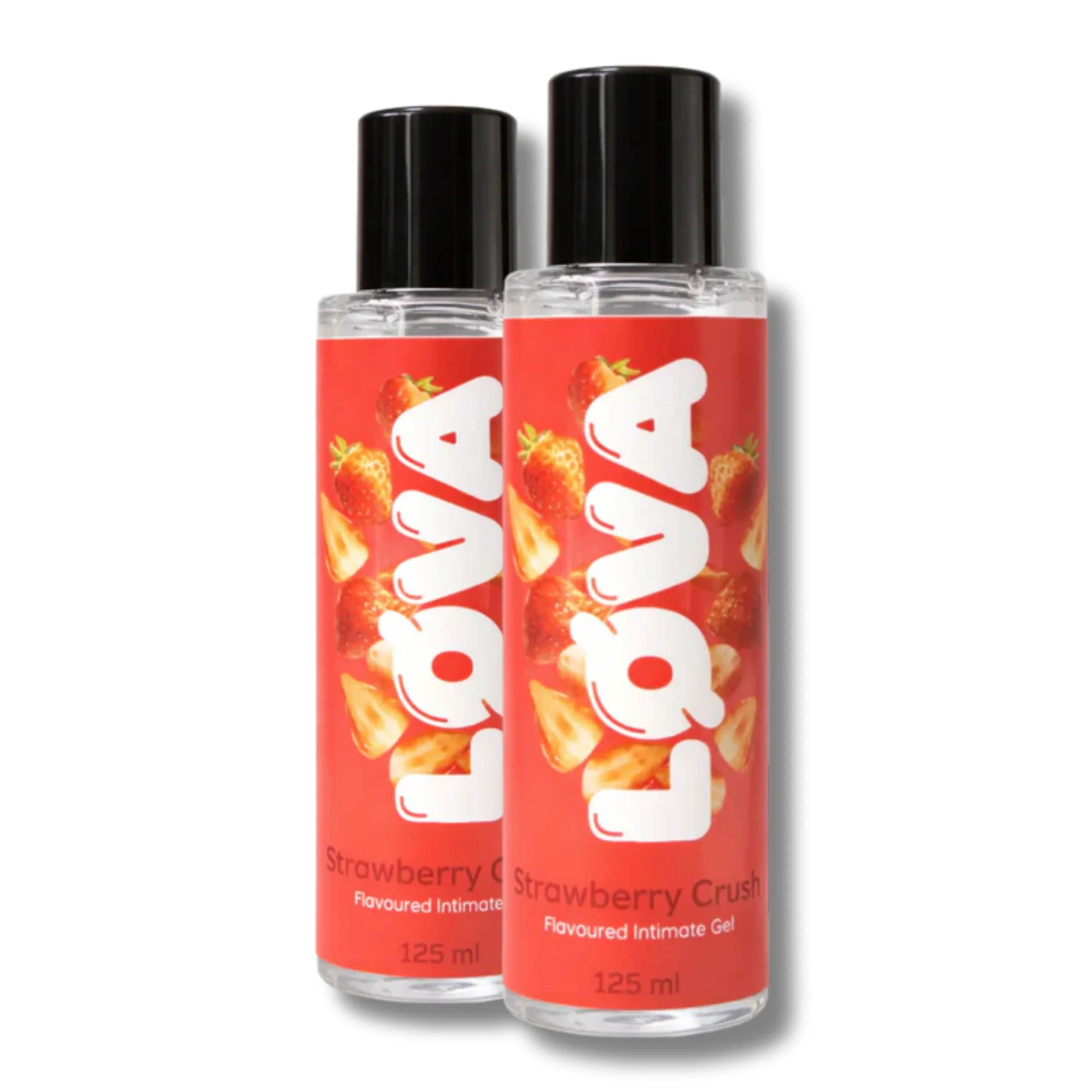 Lova Strawberry Crush Geschmacksgel für Intimität, 125 ml, erotisches Gleitgel mit Erdbeergeschmack