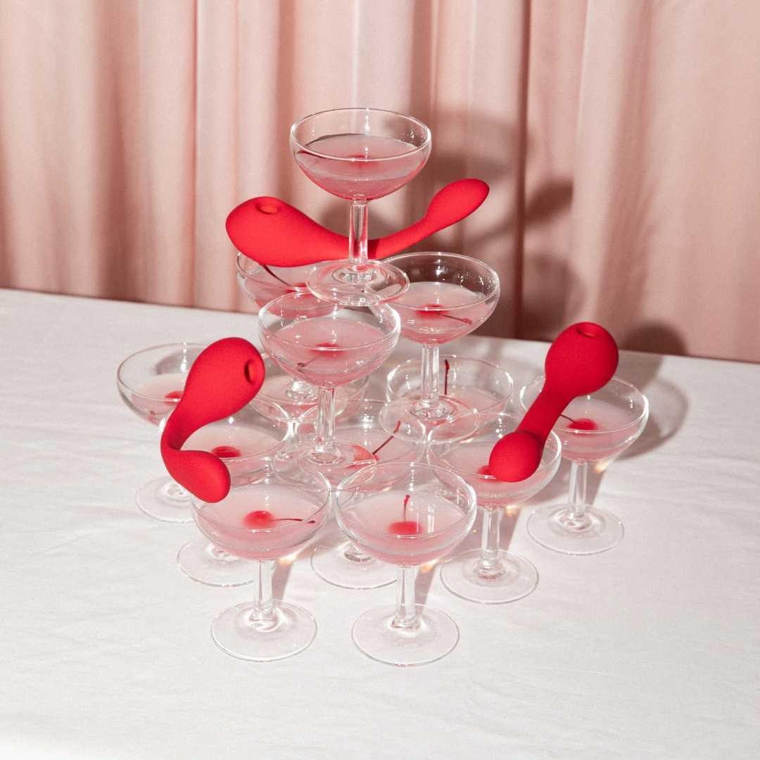 Auflegevibrator "Coco Puissante" aus medizinischem Silikon - 19 cm (rot) - loveiu.ch