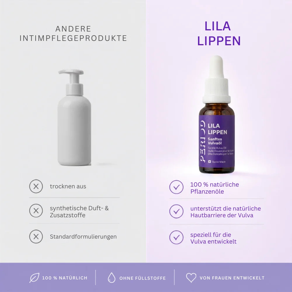 Vulva Oil "LILA LIPPEN" Natural care for dryness and friction (20 ml)
