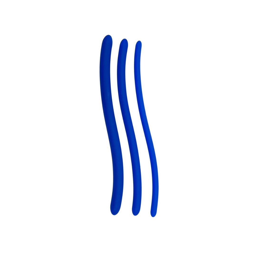 Penisplugs "Dilatoren" aus Silikon im 3er Set - geschwungen & biegsam (blau) - loveiu.ch
