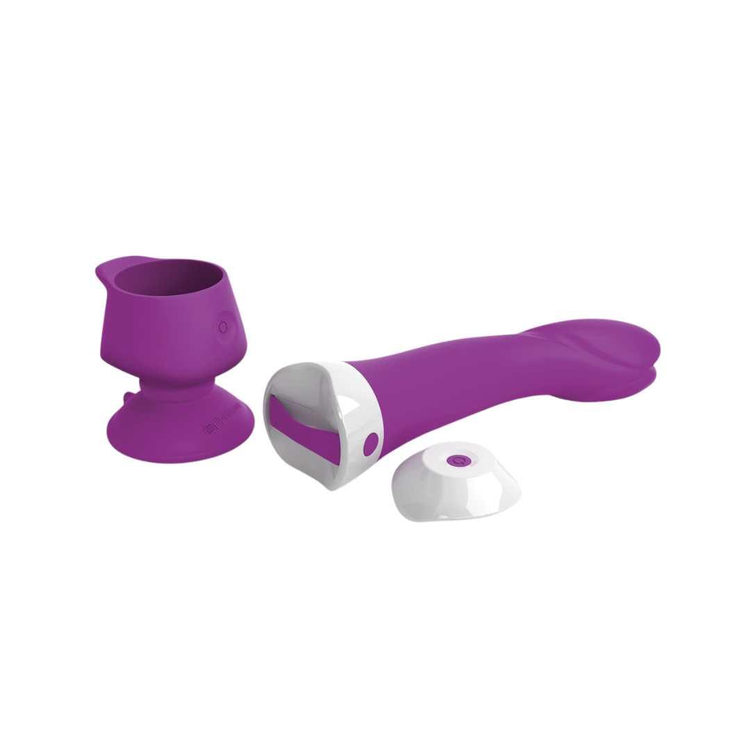G-Punkt Vibrator "Wall banger G" - abnehmbarer Saugfuss & Fernbedienung 19.3 cm (lila) - loveiu.ch