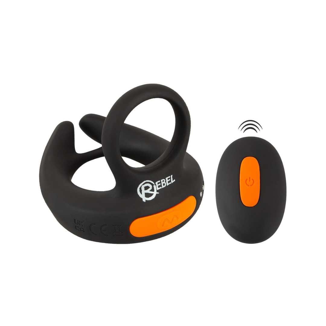 Penis- und Hodenring "RC Scrotum Stimulator" aus Silikon - mit Vibration Ø 4.6 cm (Schwarz) - loveiu.ch