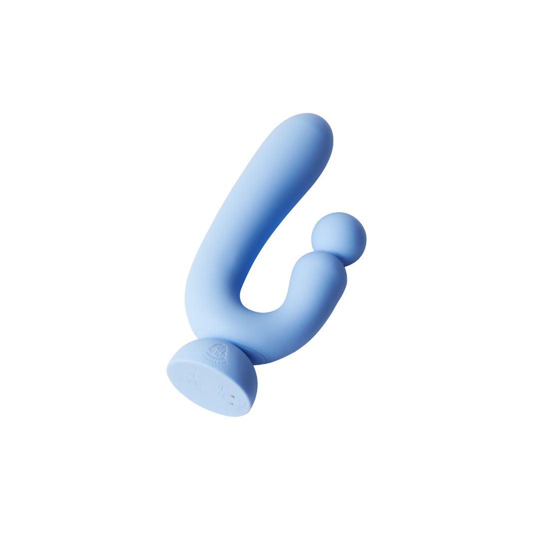 Rabbit-Vibrator "Chouchou" aus medizinischem Silikon - 18.1 cm (hellblau) - loveiu.ch