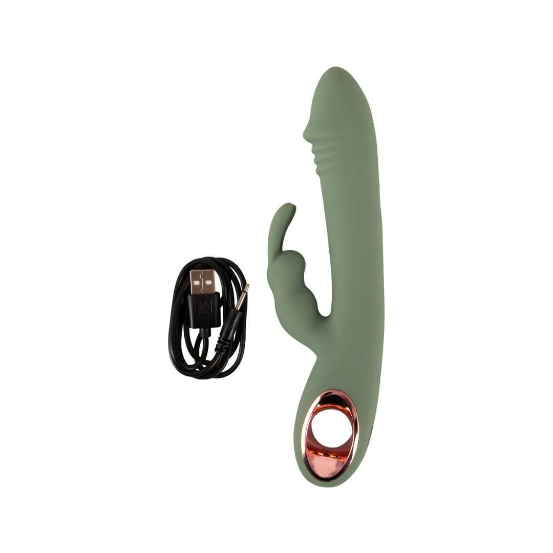 Rabbit-Vibrator "Slim Rabbit " aus Silikon 21.3 cm (Grün) - loveiu.ch