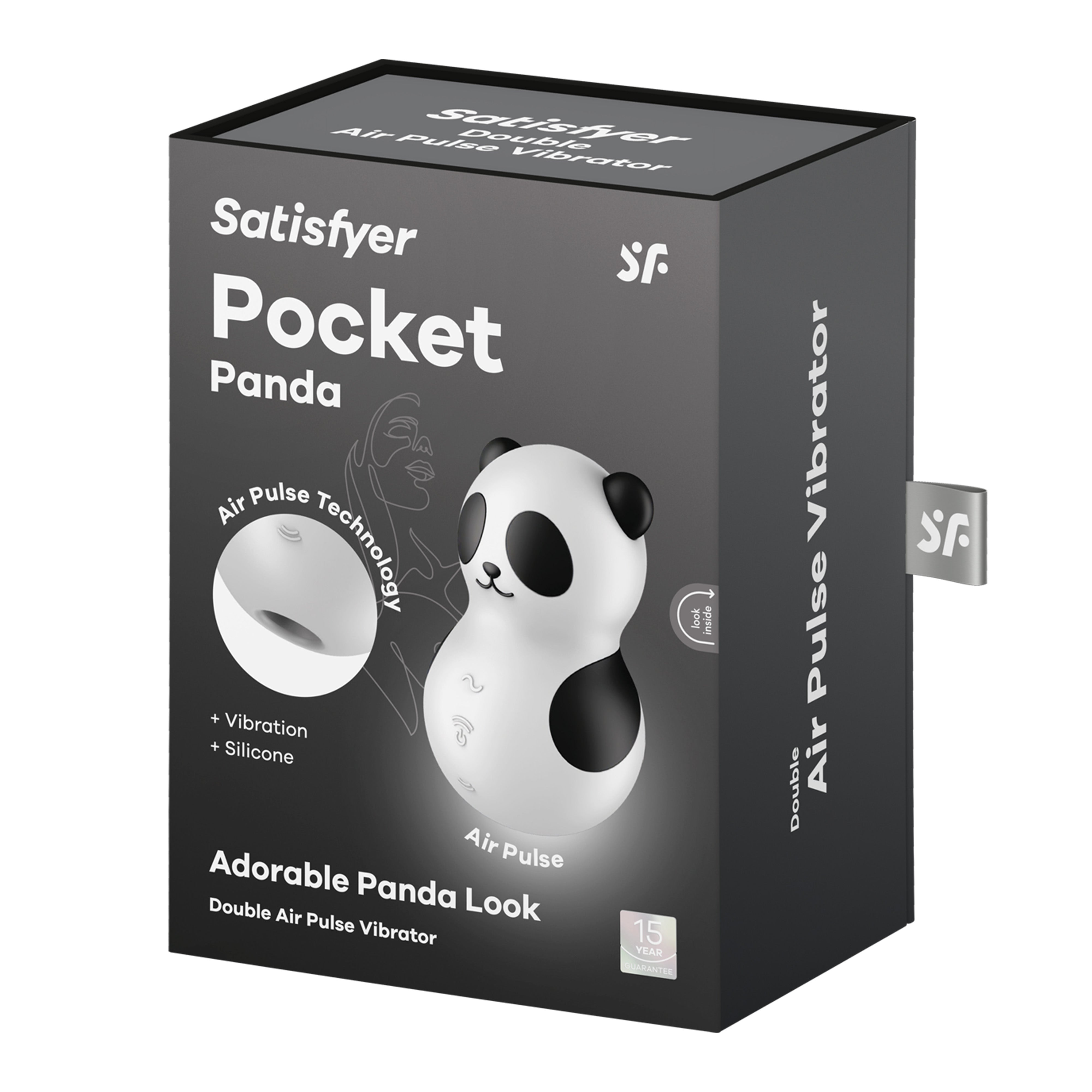 SATISFYER Lay-on Vibrator "Pocket Panda" - Airpulse Technology 10cm (white)