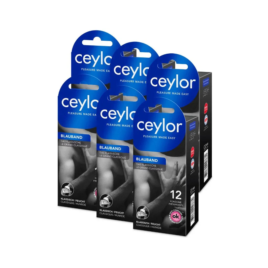 Paquet de 6 préservatifs "Blauband" en latex de caoutchouc naturel (52 mm/72 unités) de Ceylor