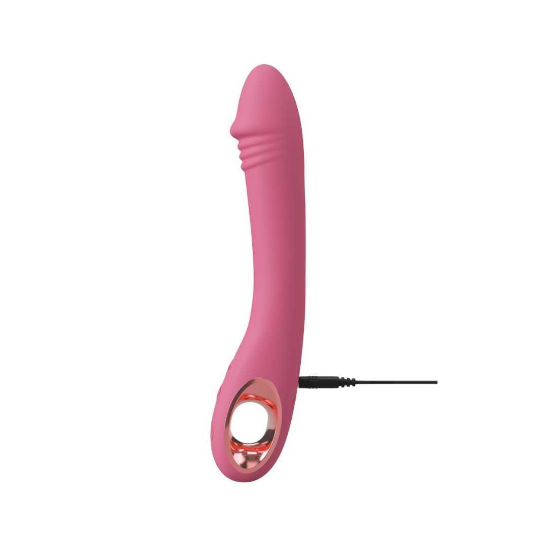 G-Punkt Vibrator "Slim G-Spot" aus Silikon - mit Ring-Griff 21.4 cm (Pink) - loveiu.ch