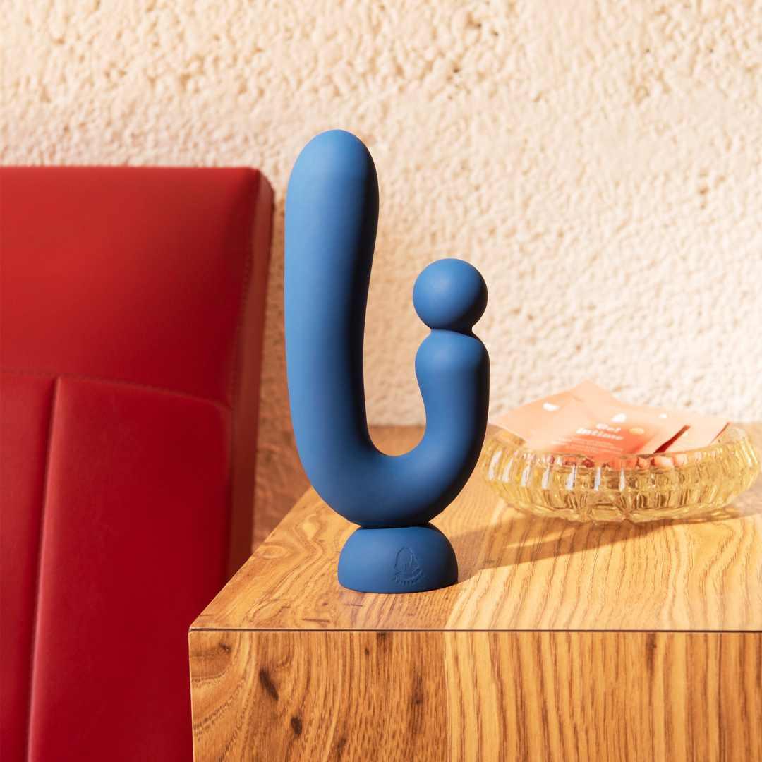 Rabbit-Vibrator "Chouchou" aus medizinischem Silikon - 18.1 cm (blau) - loveiu.ch